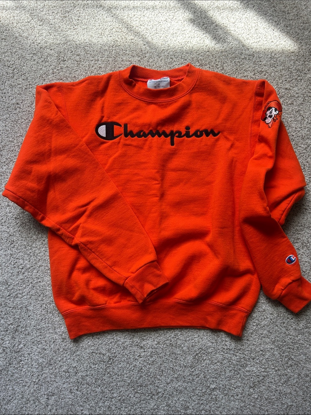 Champion Oklahoma State “Pistol Pete”Orange Crewneck Sweatshirt with Script Logo